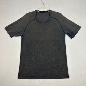 Lululemon Mens Large Metal Vent Tech Short Sleeve Shirt Black Grey Training Run